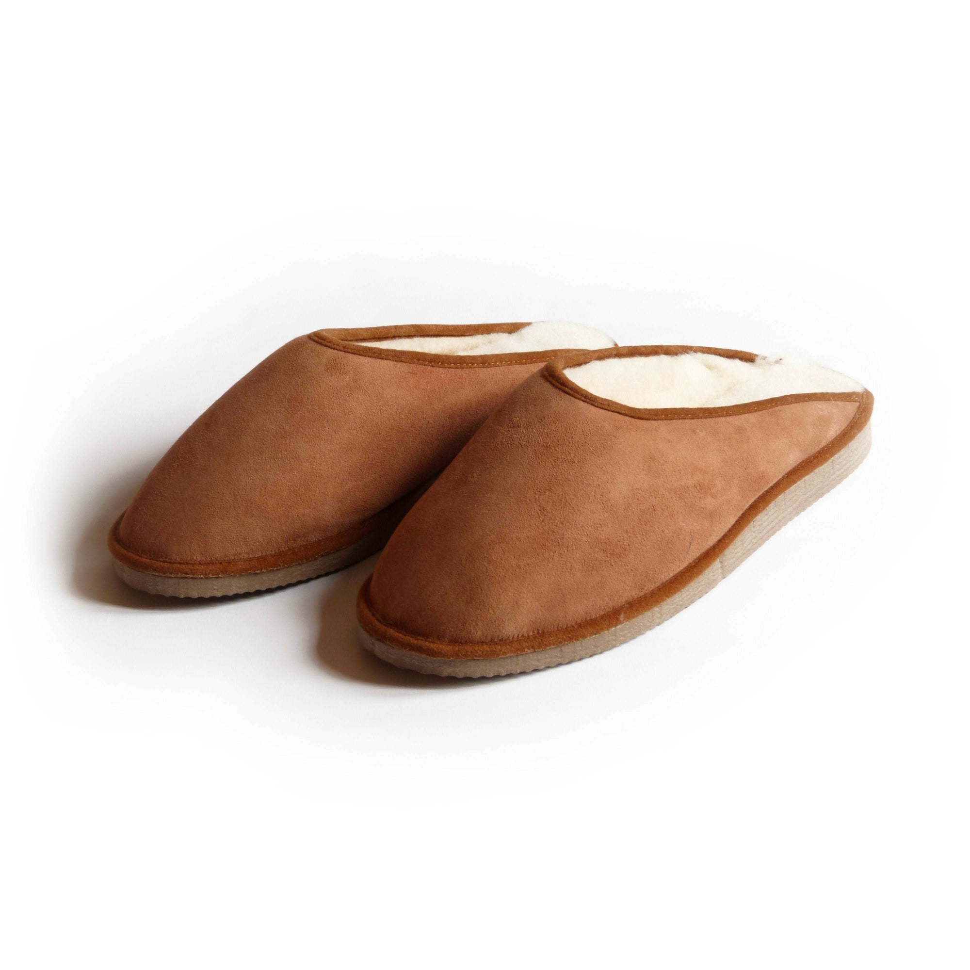 Mules Homme Camel en Peau de mouton