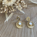 Striped sun & mother-of-pearl earrings