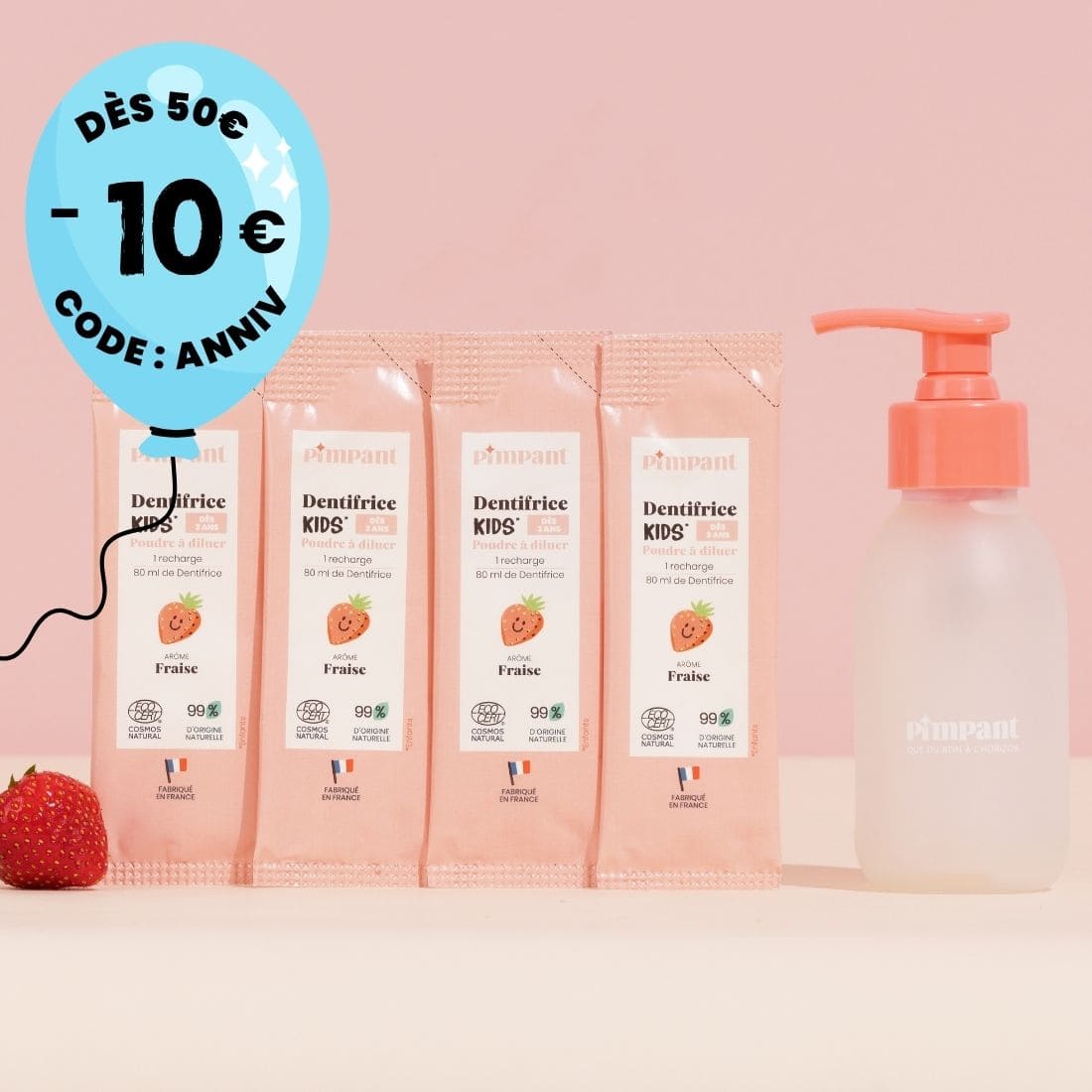 Pack Dentifrice Kids Fraise