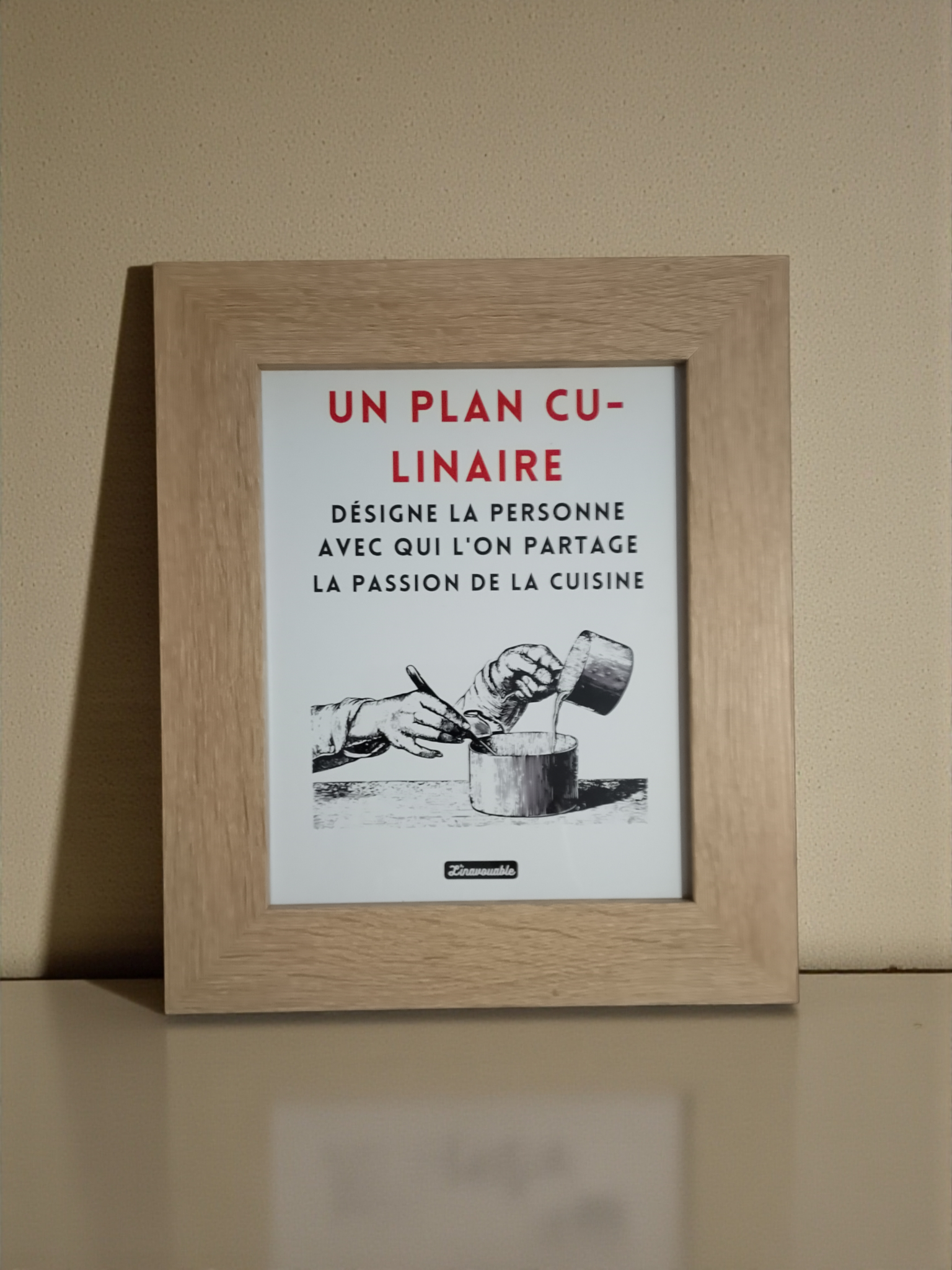 CADRE "LA MISÈRE INTELLECTUELLE..." Moyen beige plus