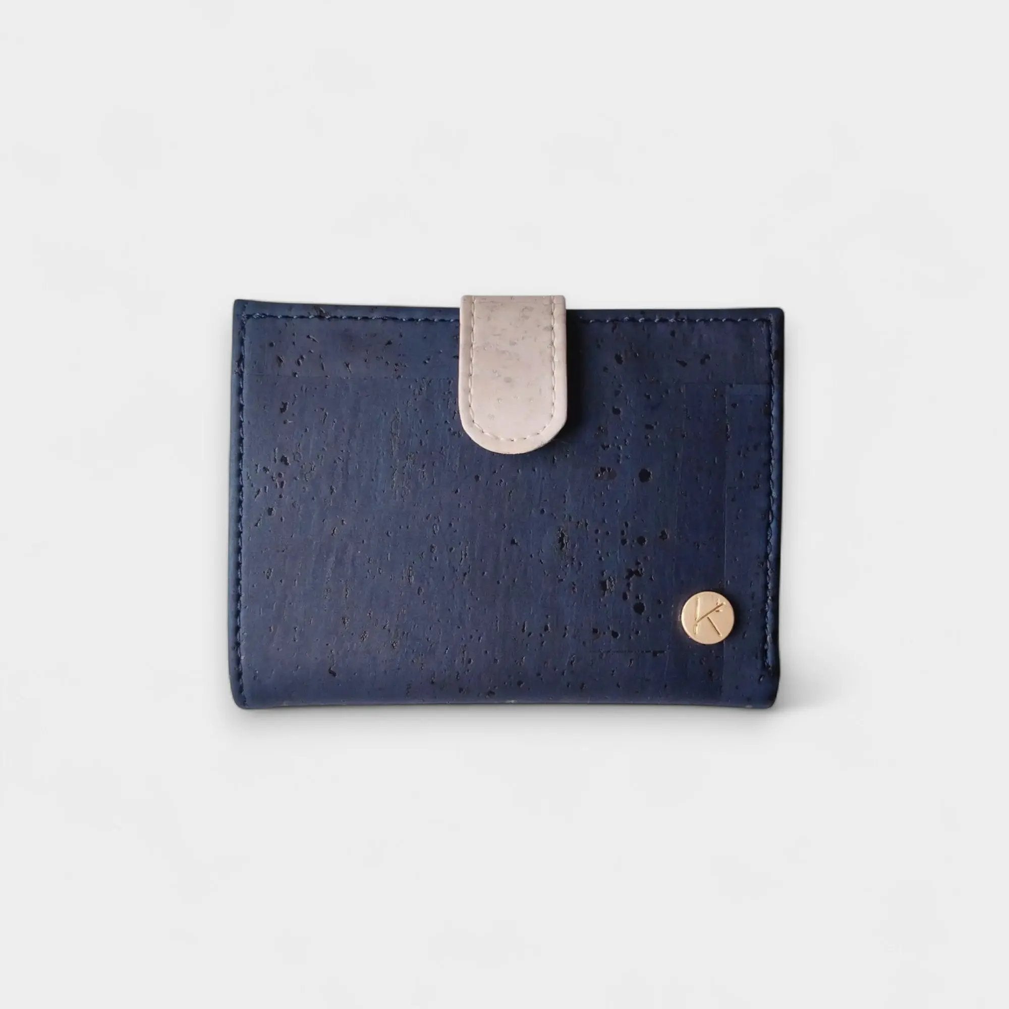 Portefeuille vegan en liège, Zoé  Karmyliege Bleu-marine