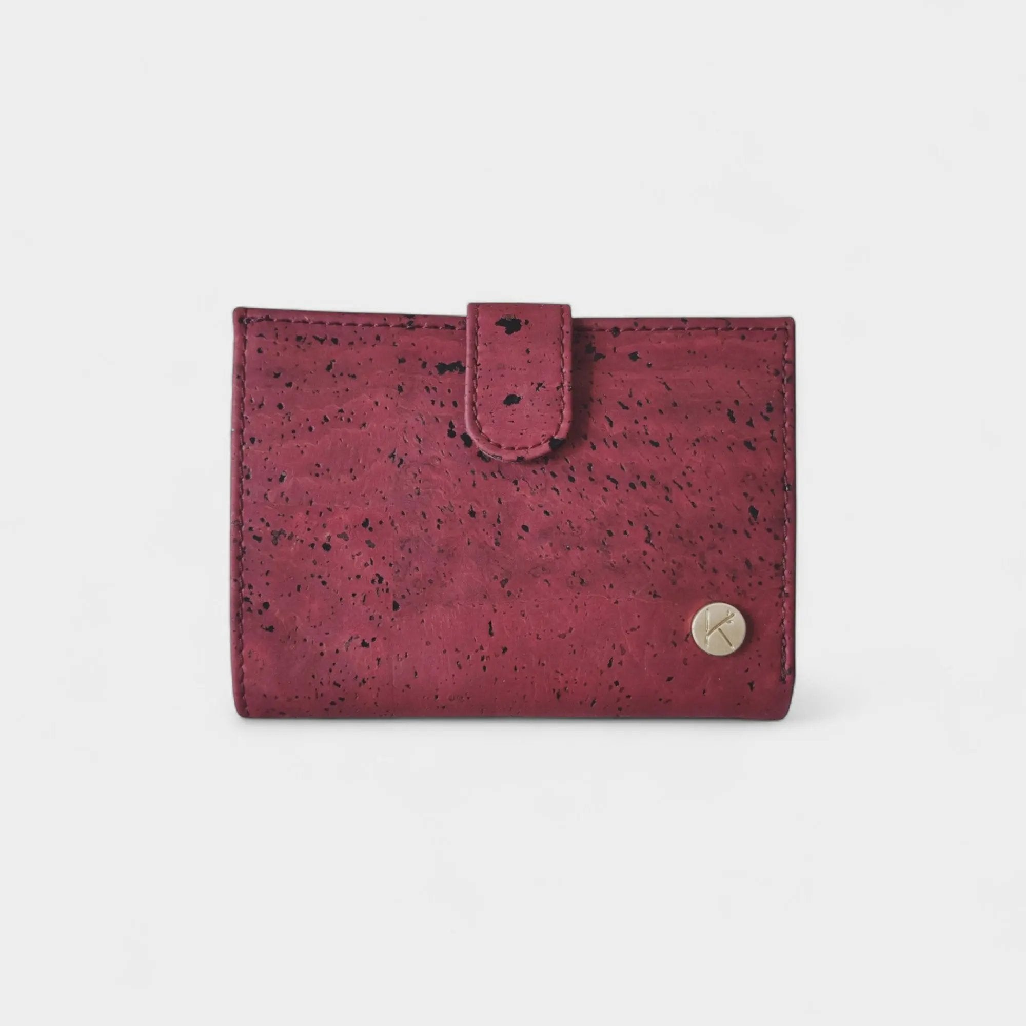 Portefeuille vegan en liège, Zoé  Karmyliege bordeaux