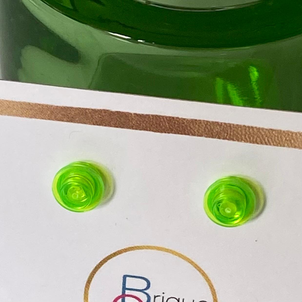 Earrings with a round Lego brick