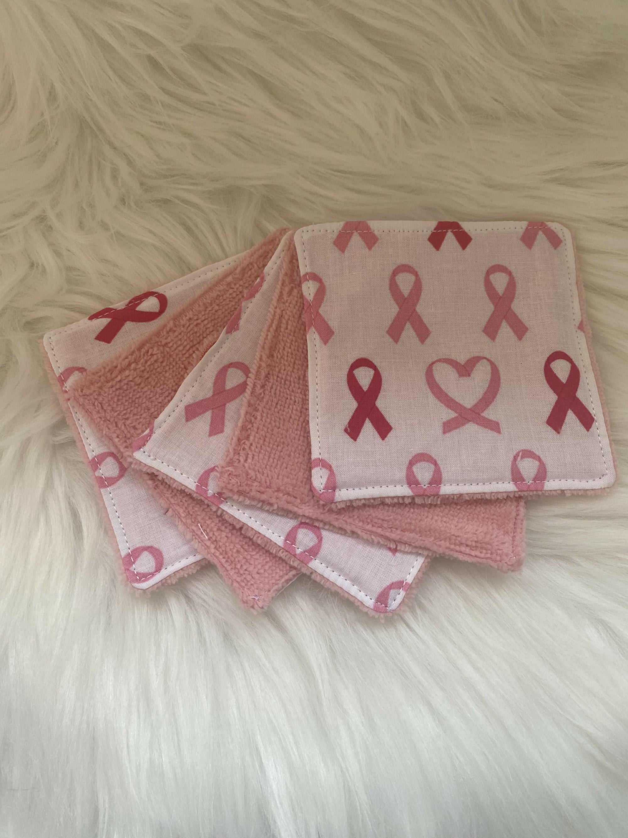 5 LINGETTES OCTOBRE ROSE NOEUDS