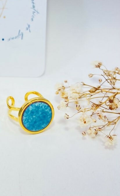 bague or garance TALL lagon turquoise
