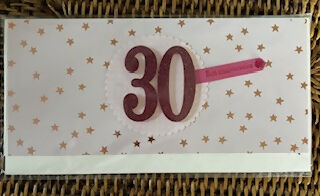 CARTE ENVELOPPE ANNIVERSAIRE 30 ANS