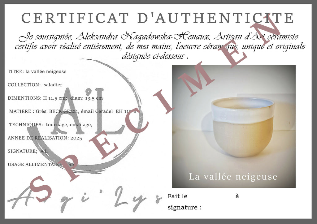 Saladier “La vallée neigeuse”