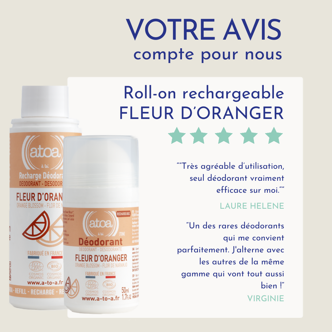ATOA - RECHARGE Roll on déodorant Fleur d'Oranger - COSMOS ORGANIC