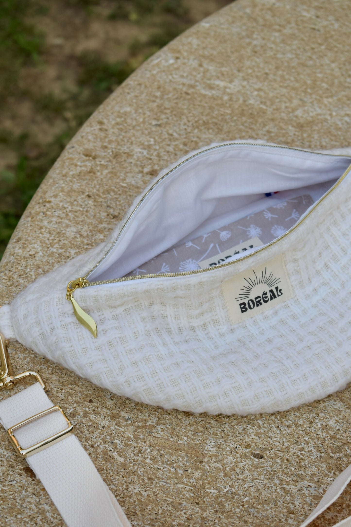 SAC BANANE HORTENSE TWEED ÉCRU