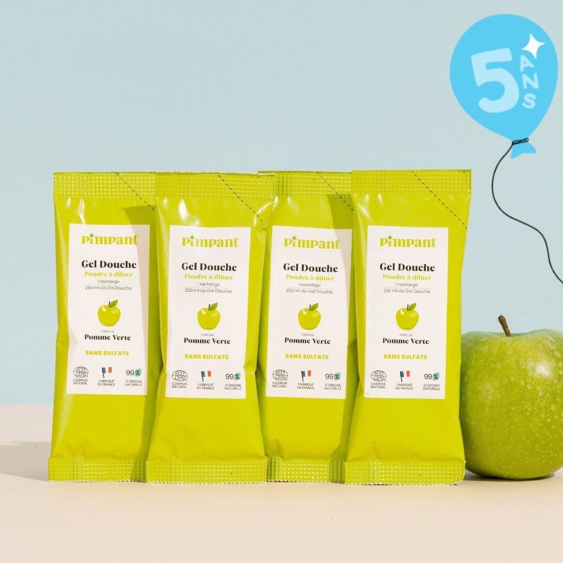 Recharges Gel Douche Pomme Verte (x4)