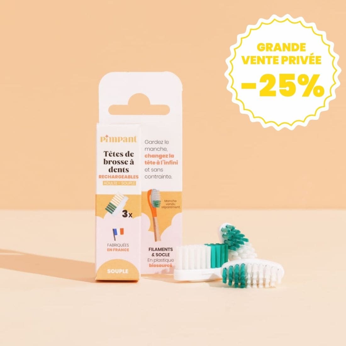 Têtes de Brosse à Dents (x3) (poils souples)