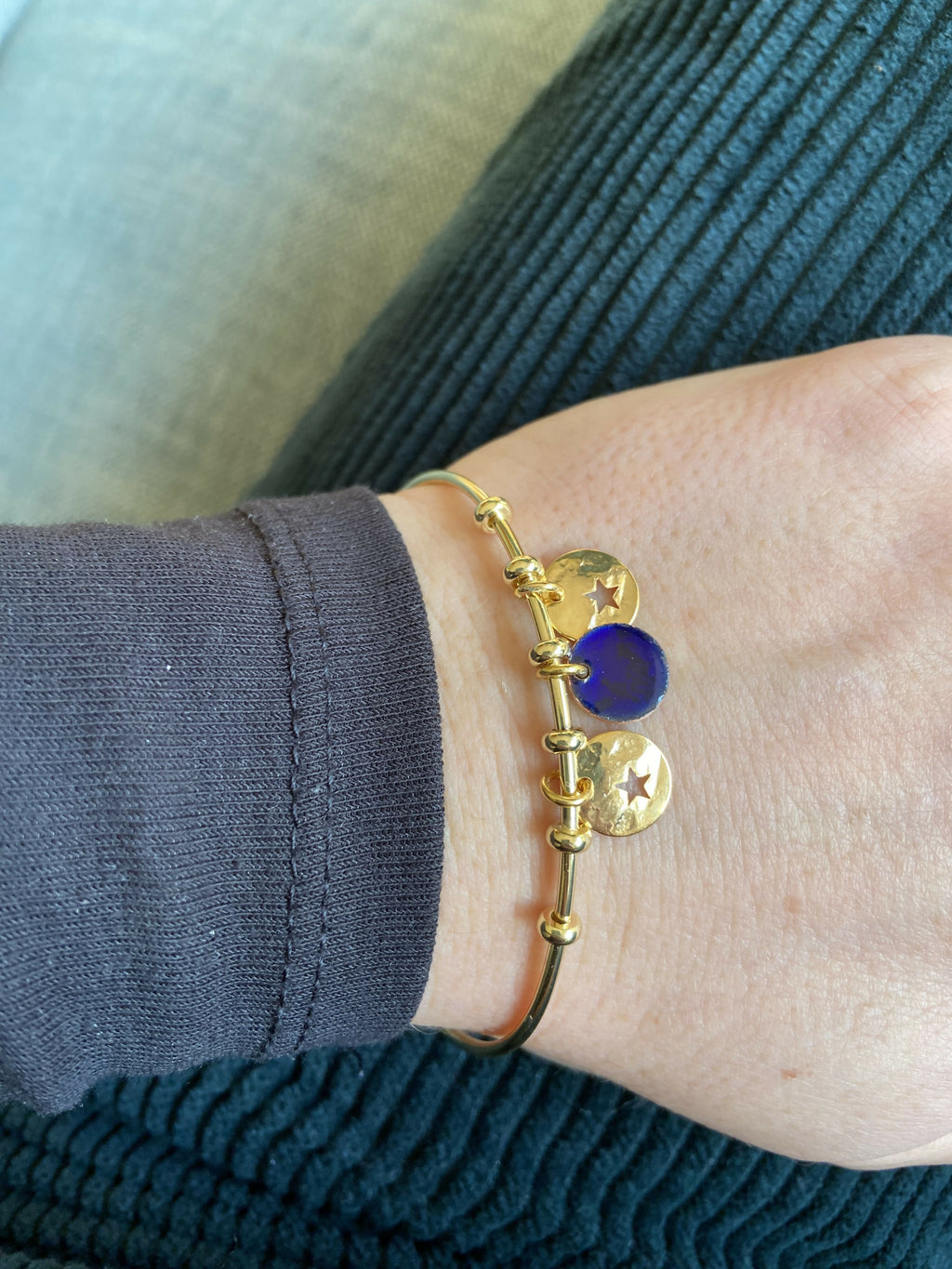 Gold-plated forget-me-not bracelet