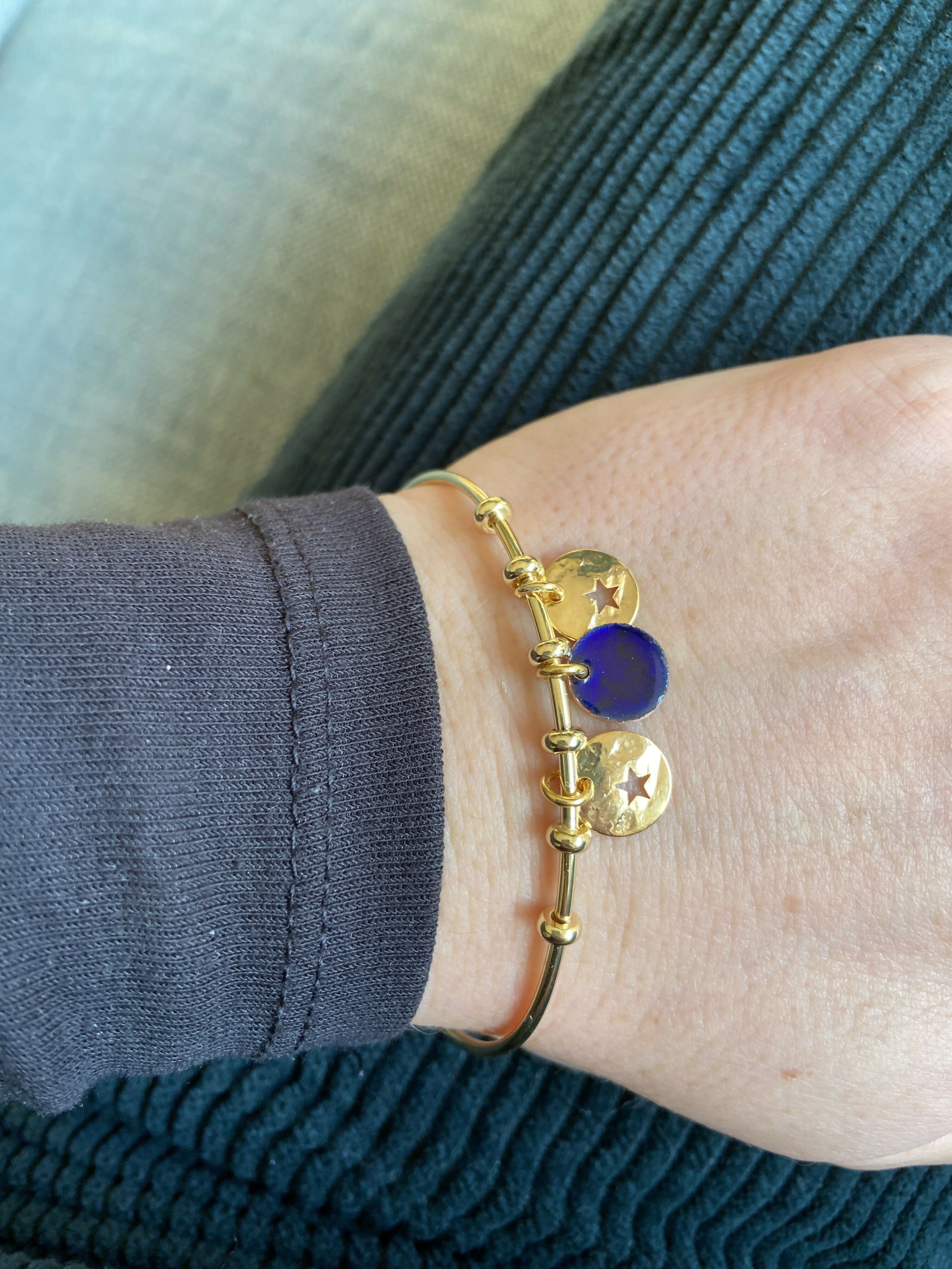 Gold-plated forget-me-not bracelet