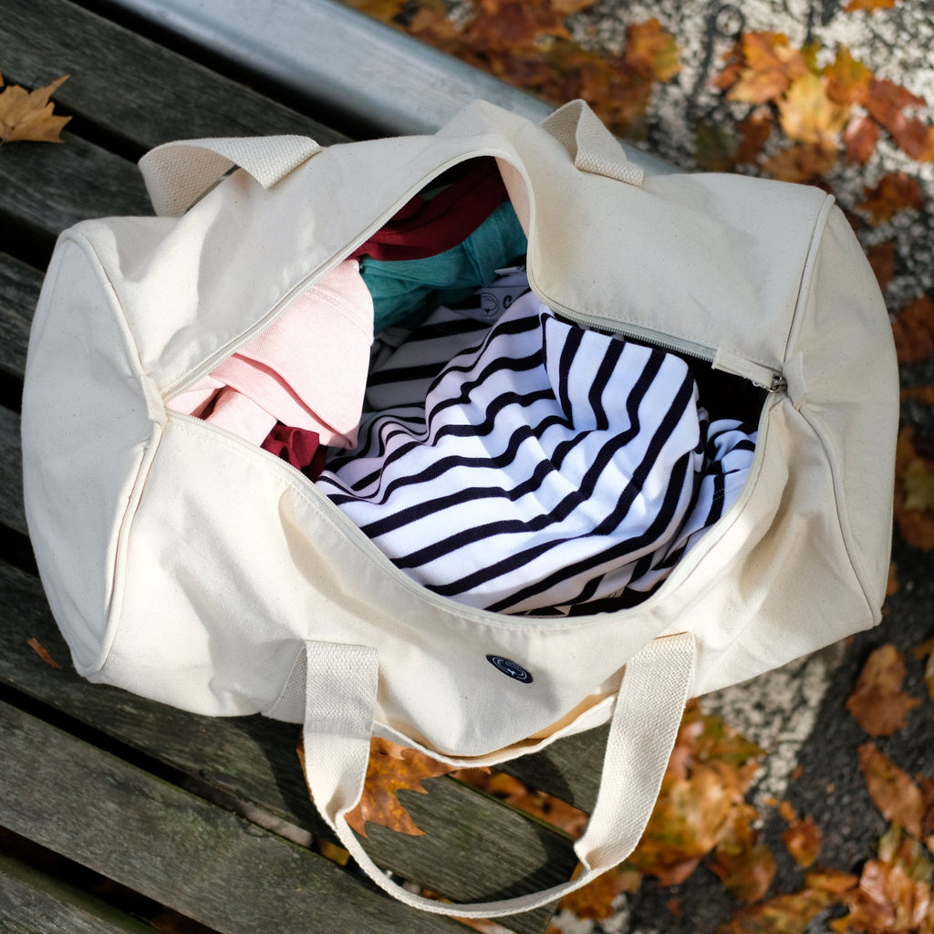 Sac polochon 100% recyclé - Beige ou noir