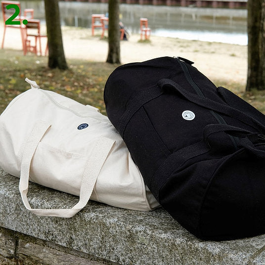 Sac polochon 100% recyclé - Beige ou noir
