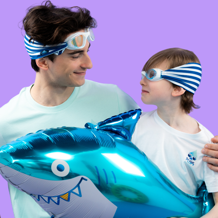 Striped swimming costume - Adult swimming goggles