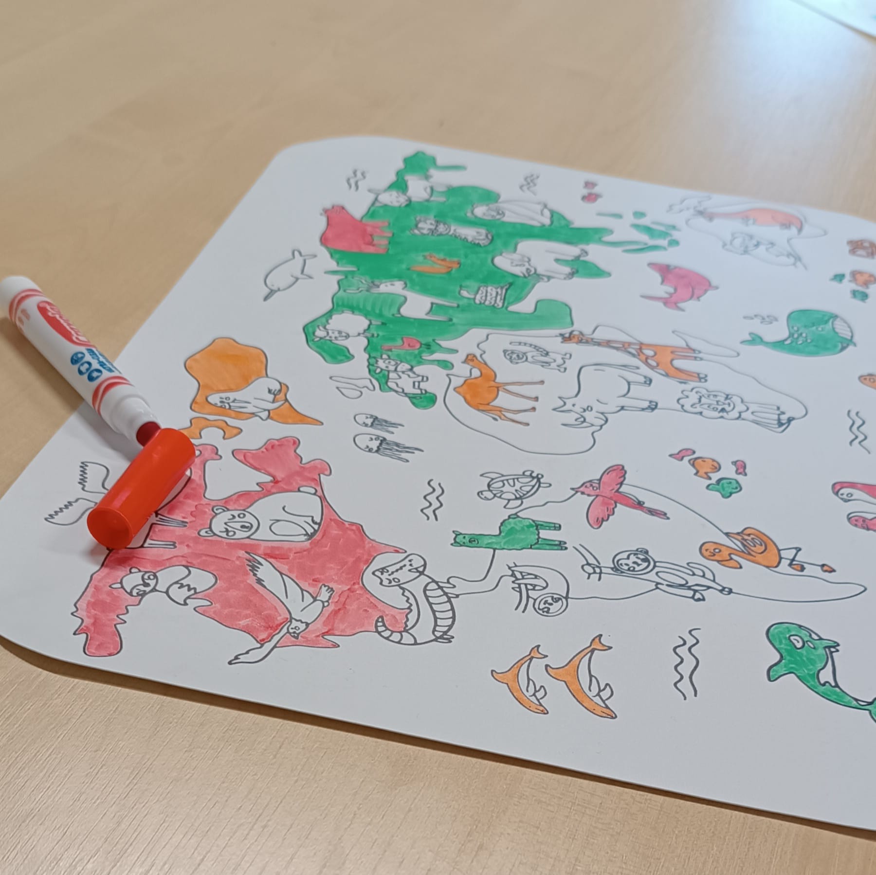 Lot de 2 Sets de table de coloriage réutilisables et lavables