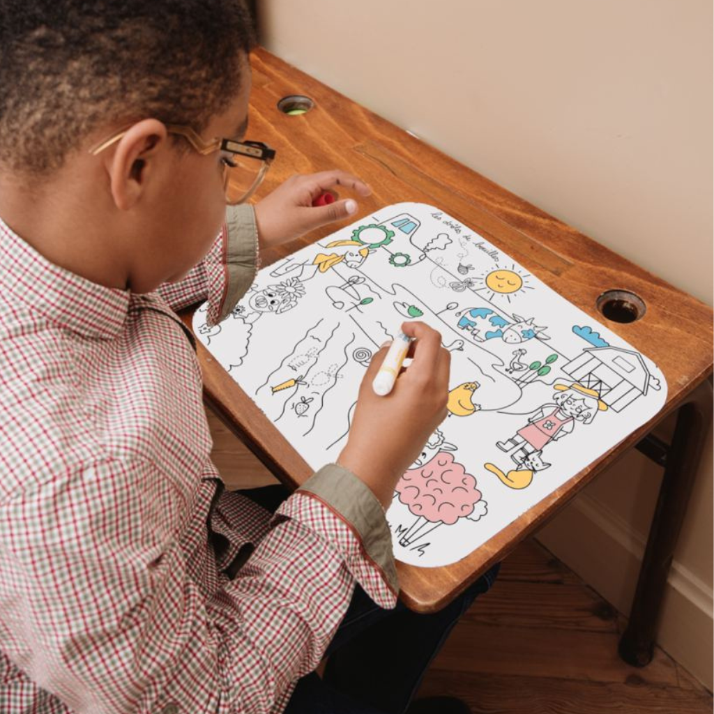Coloriage set de table ferme