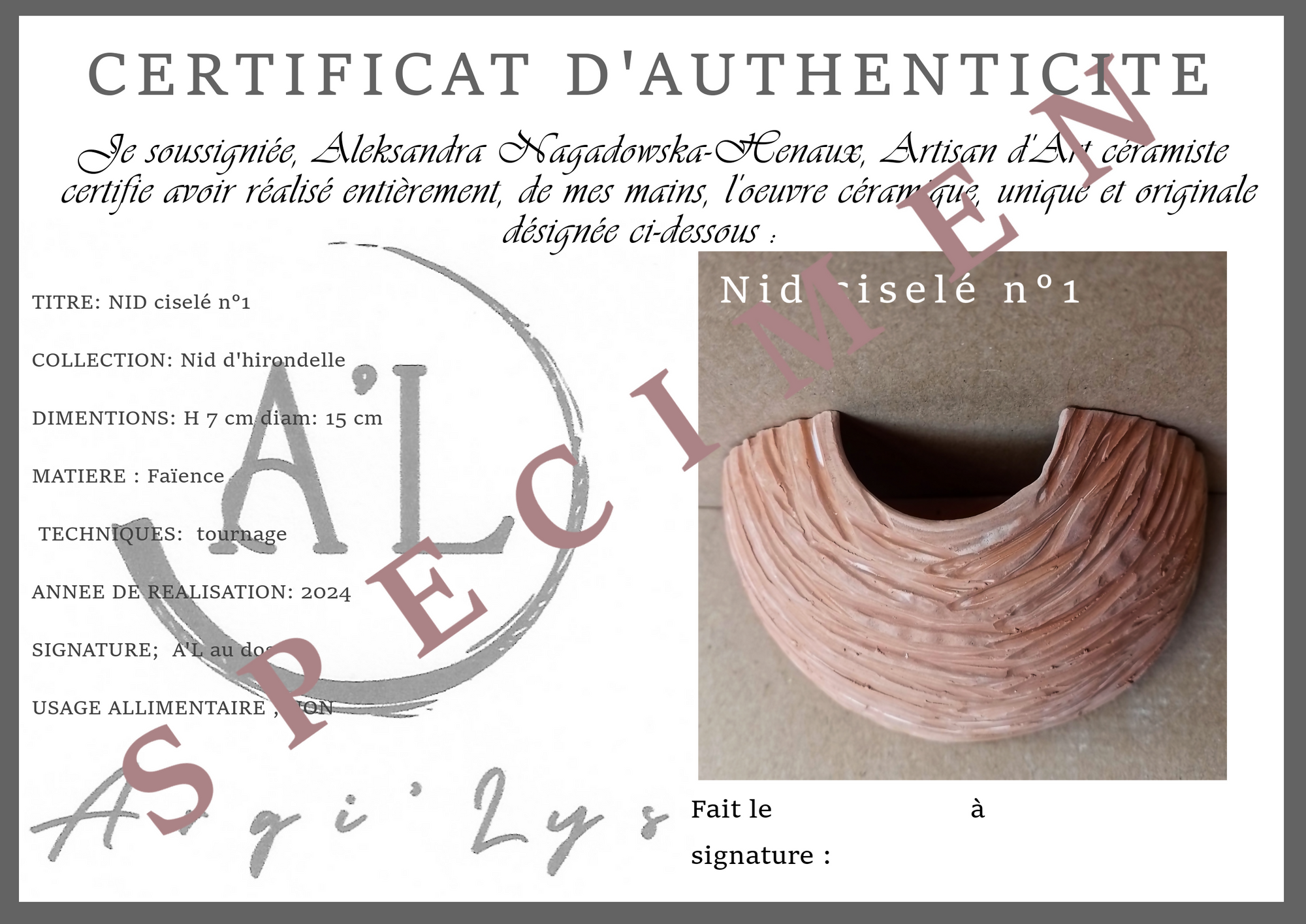 Nid ciselé n°1s