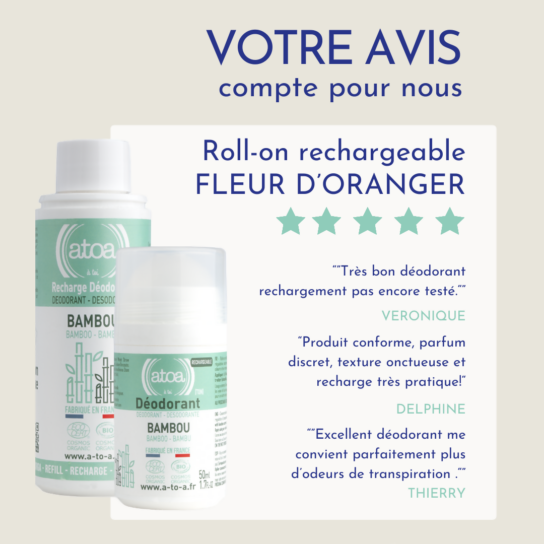 ATOA - RECHARGE Roll on déodorant Bambou - COSMOS ORGANIC
