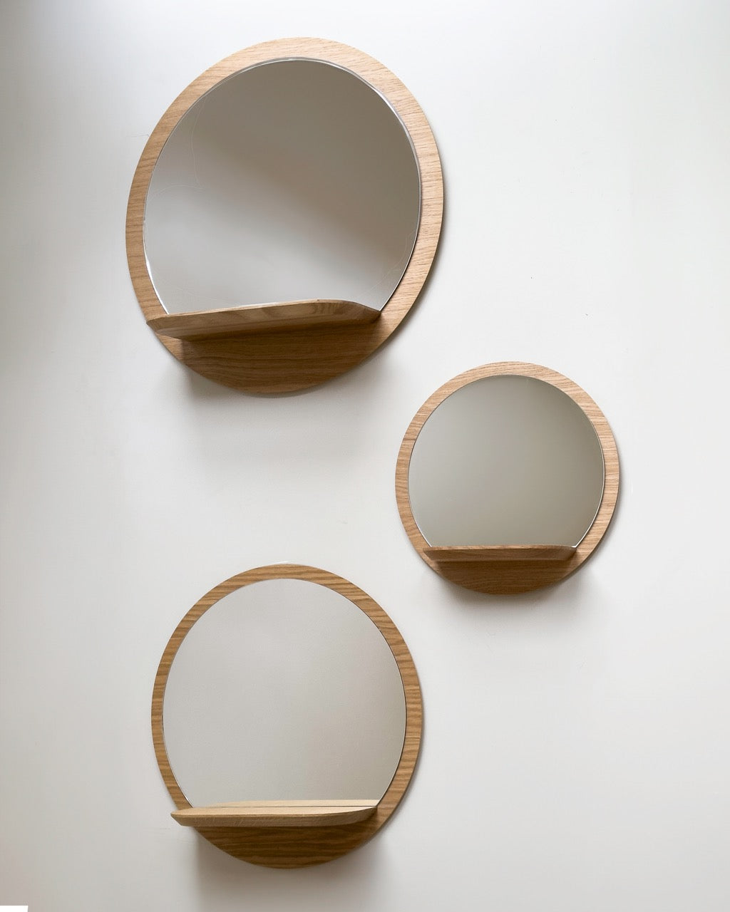 Miroir Sunrise chêne avec étagère