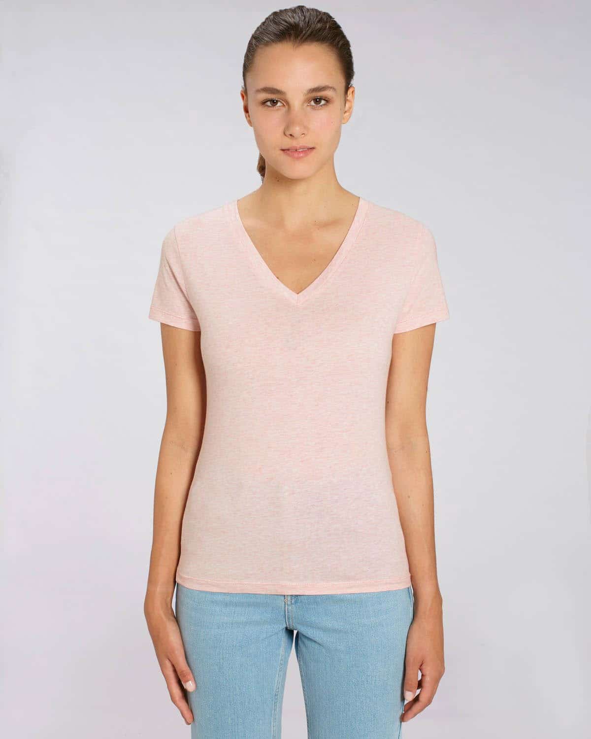 T-shirt femmes col V en coton bio