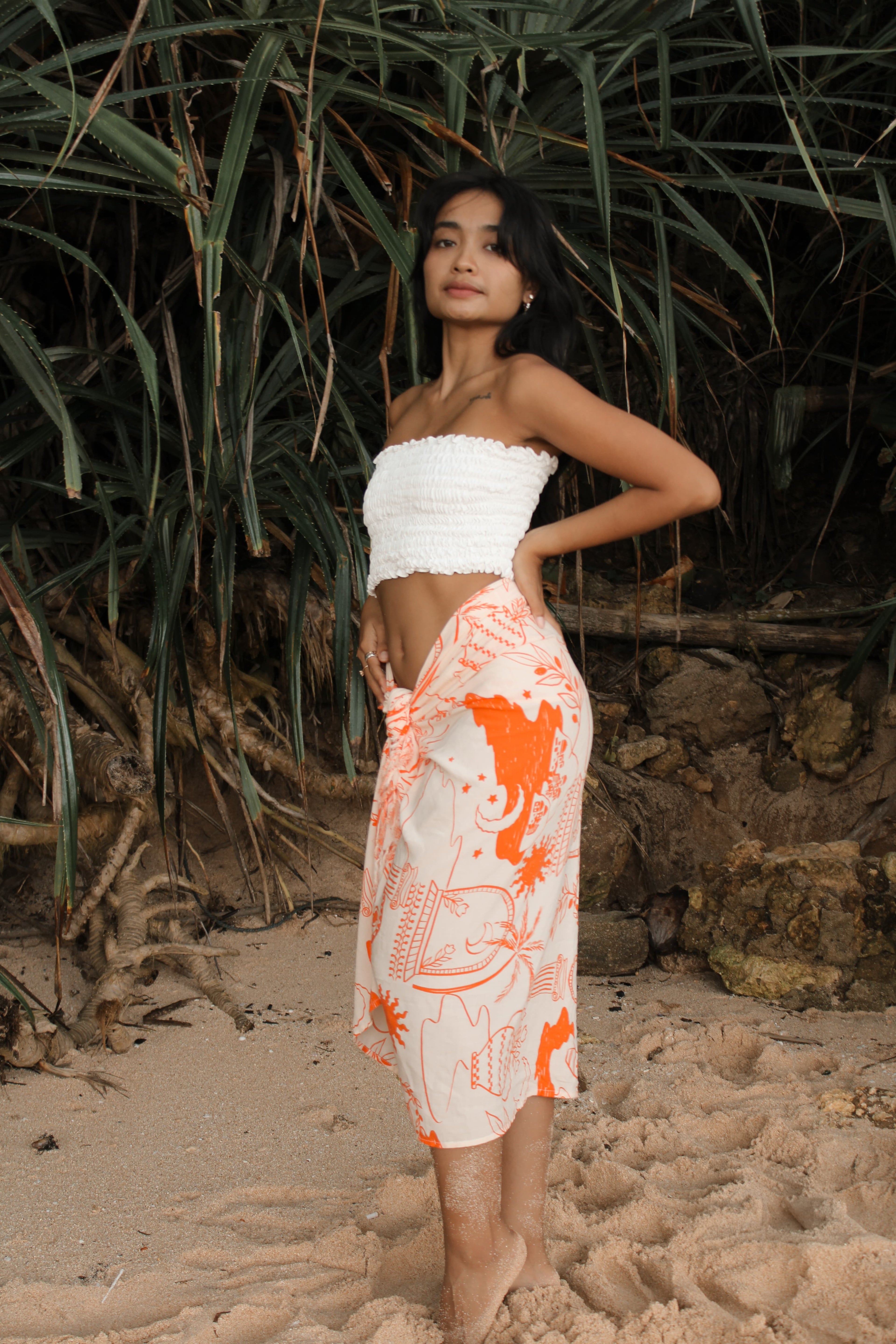 PAREO DE PLAGE ~ L'orange