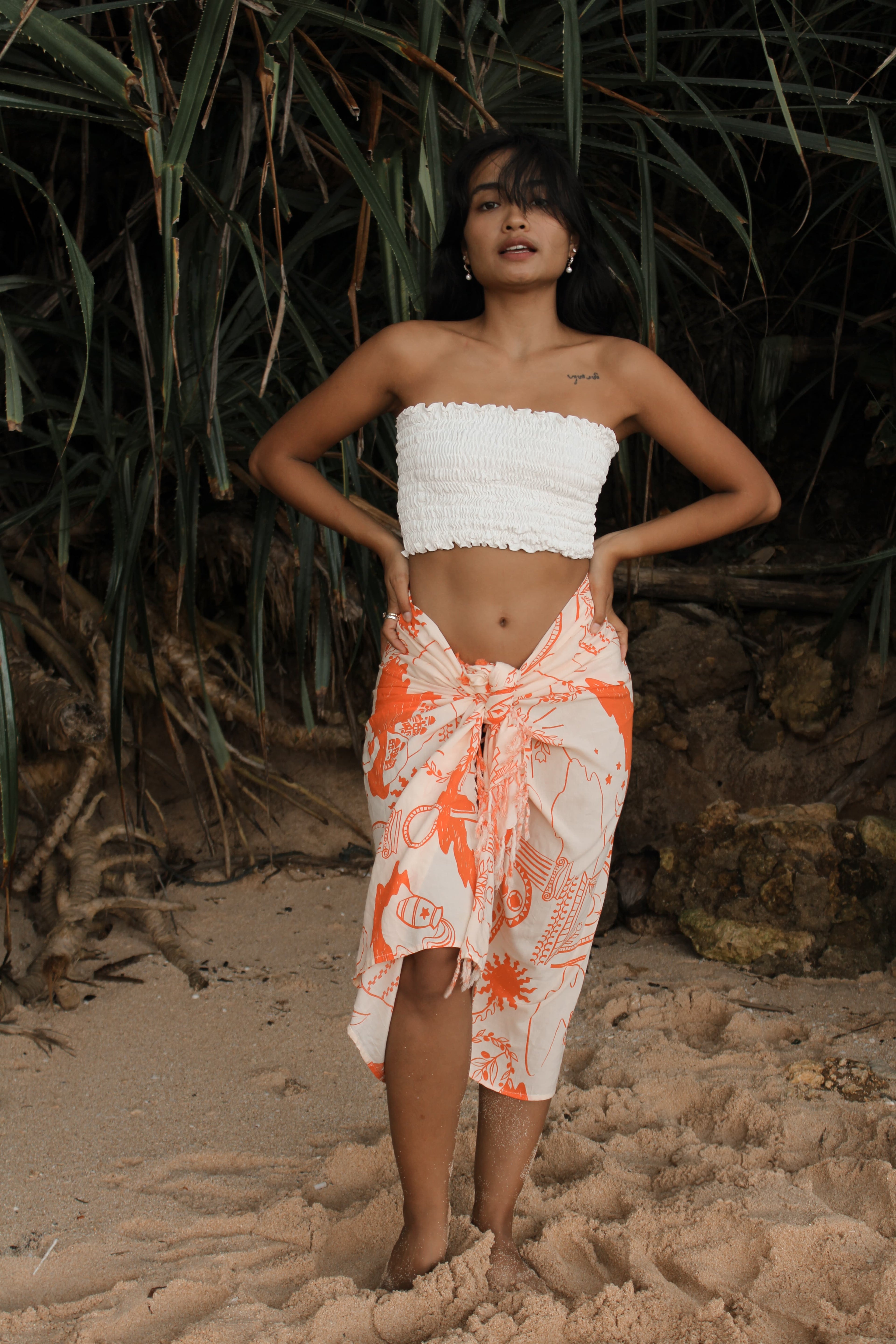 PAREO DE PLAGE ~ L'orange