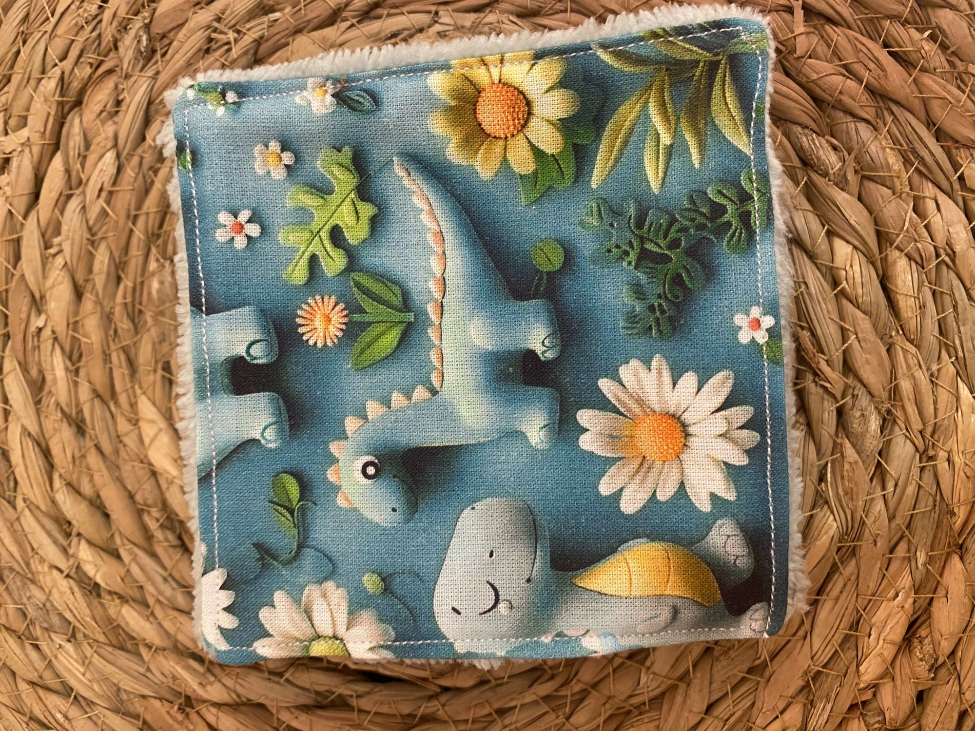 LOT DE 5 LINGETTES 3D DINO BLEU
