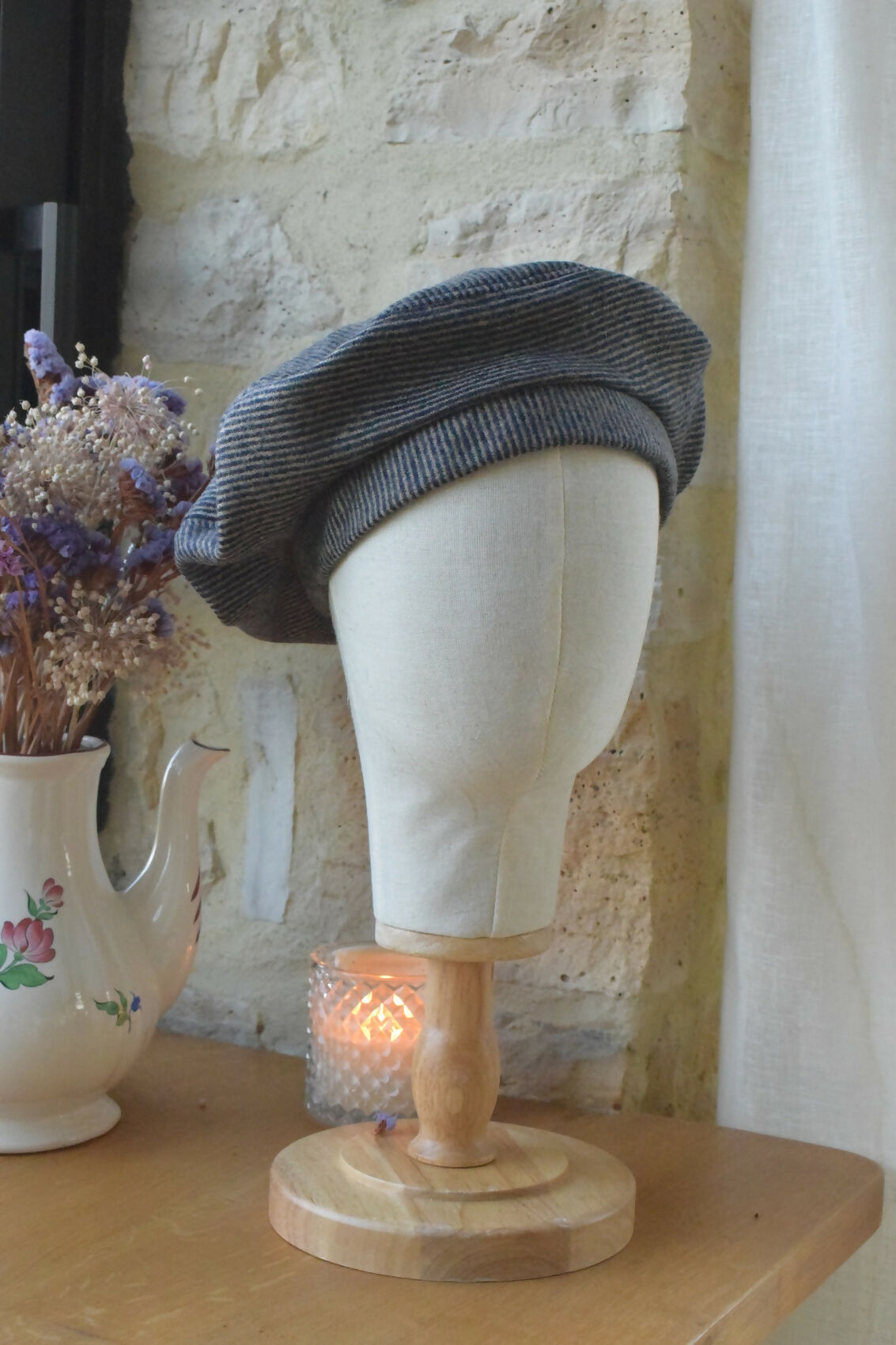 beret-laine-marron-noir-rayure-chic-ethique-artisanale-fait-main-tendance-upcycling