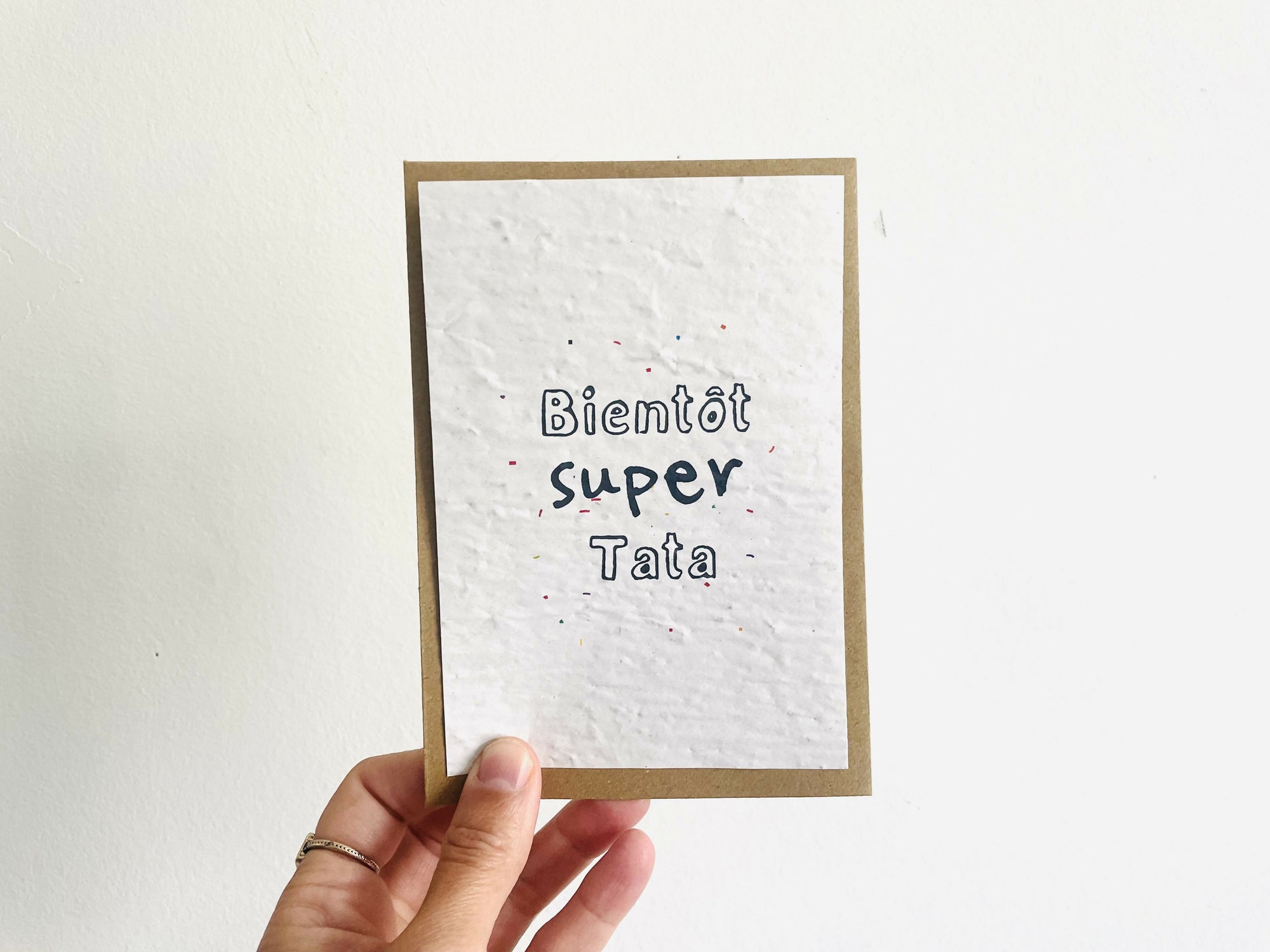 Carte à planter super tata et super tonton carte duo annonce grossesse