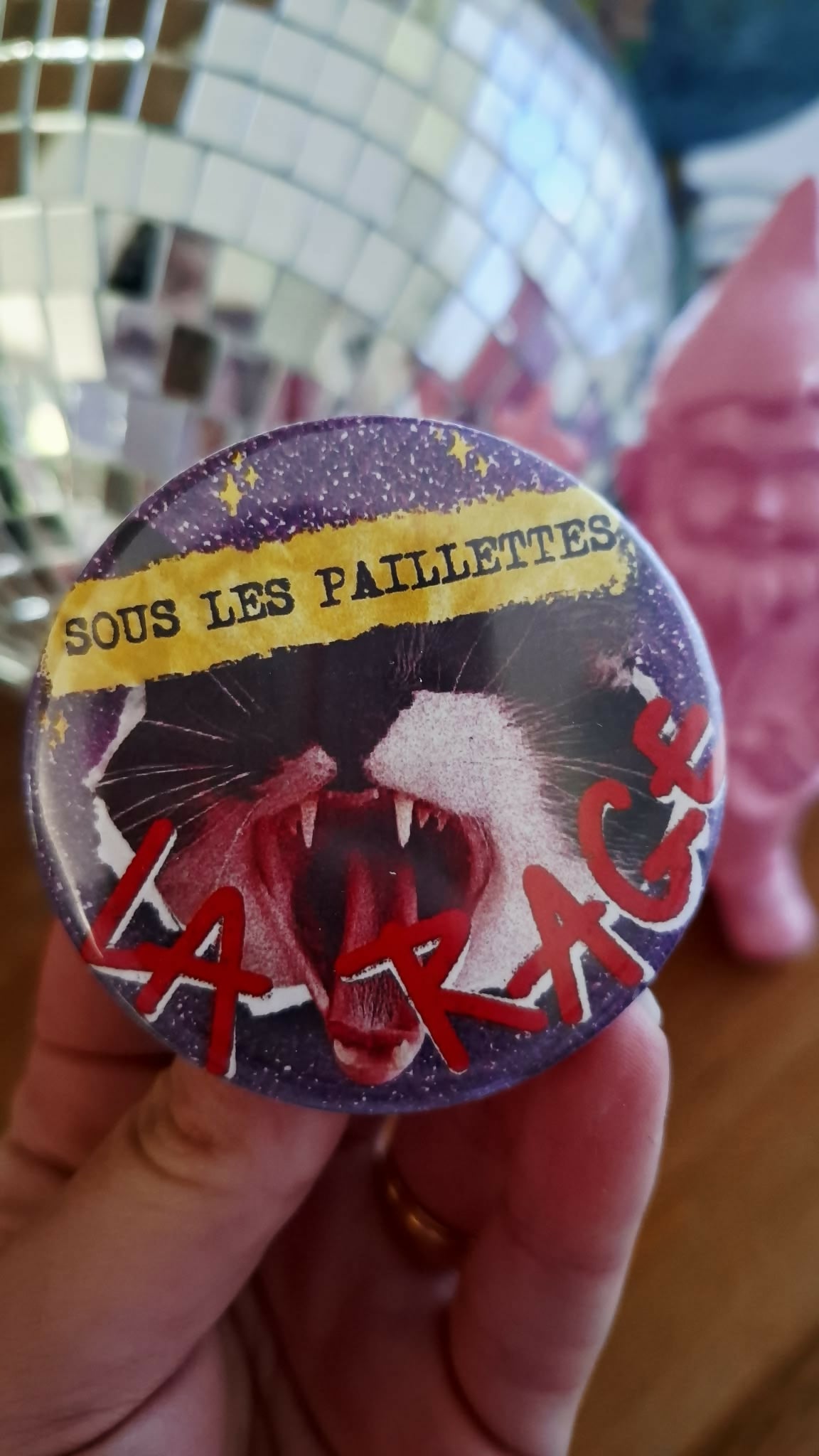 Badge Sous les paillettes la rage !