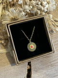 Sun necklace + coral pearl