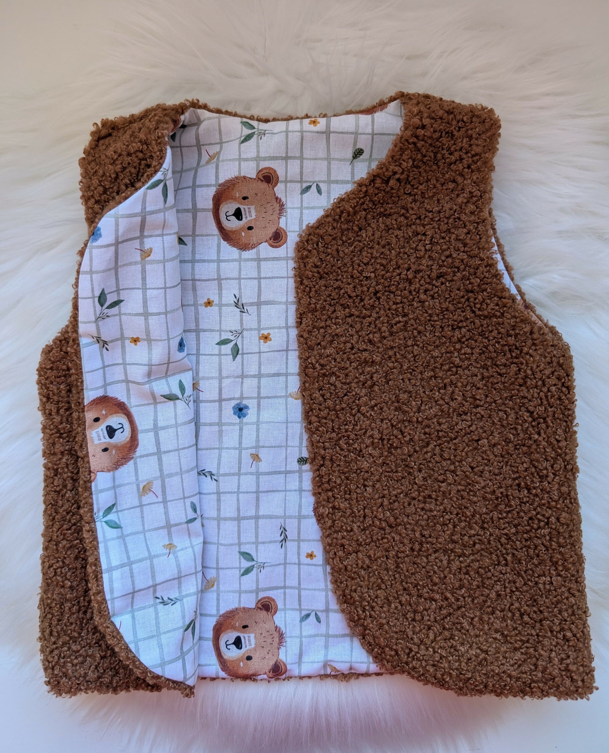 Gilet de Berger Réversible taille 18 mois-3 ans OURS