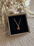 Small red heart necklace