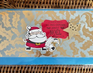 Carte enveloppe NOEL BLEU