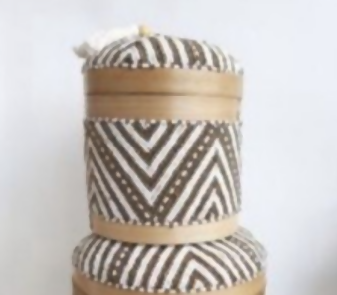 BOITE RAYEE marron et beige