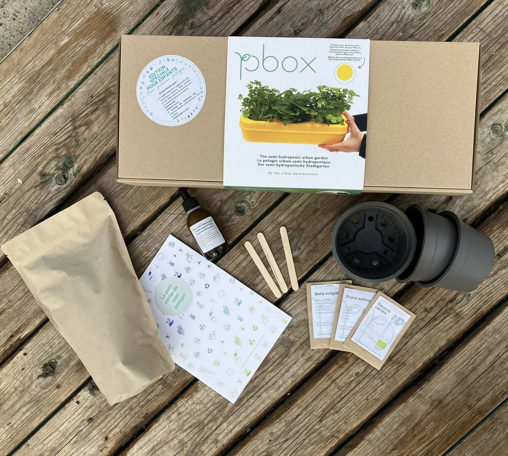 Le Kit Potager Urbain pour Enfants - Pbox Jaune