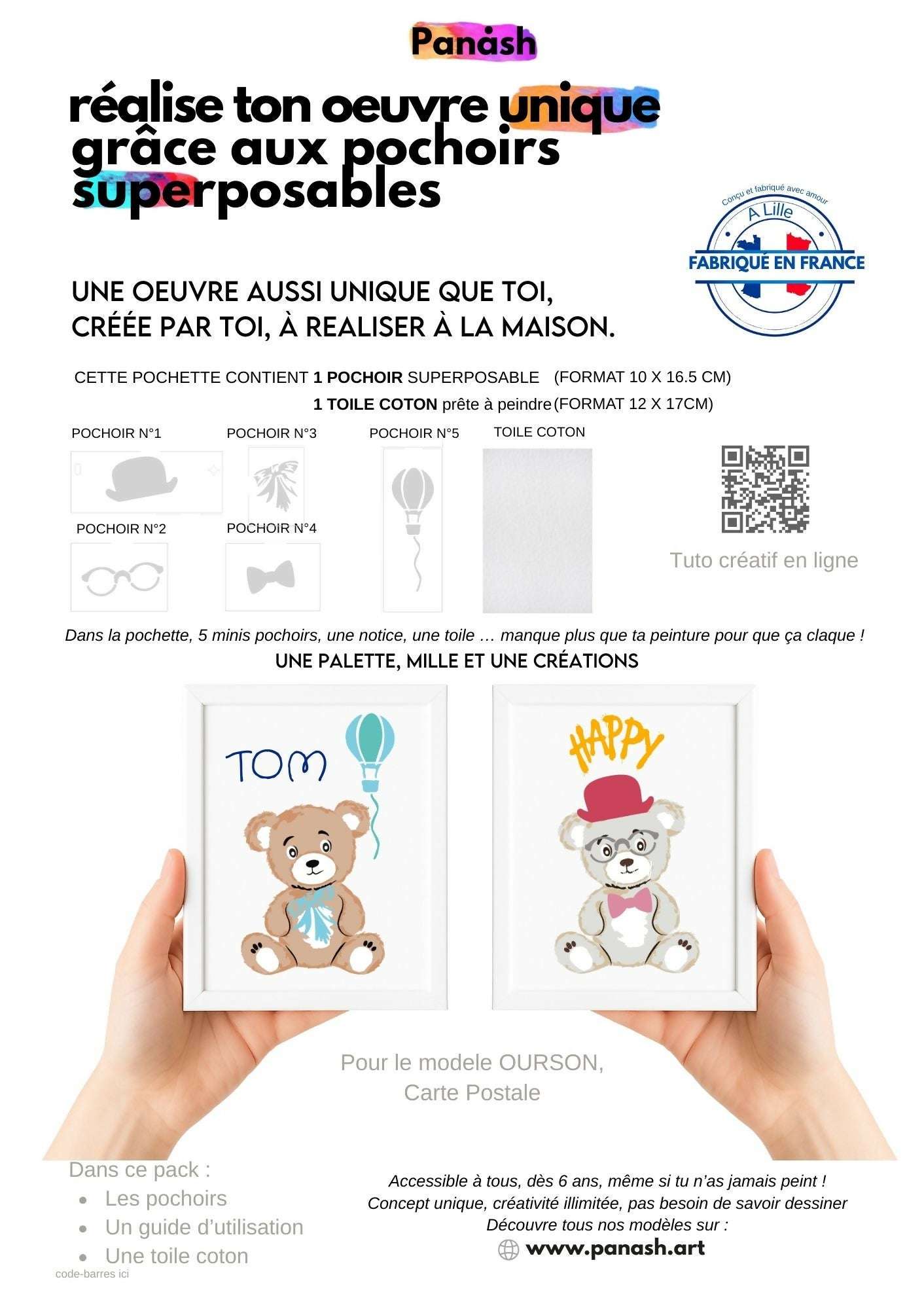 4 pochoirs CP ourson