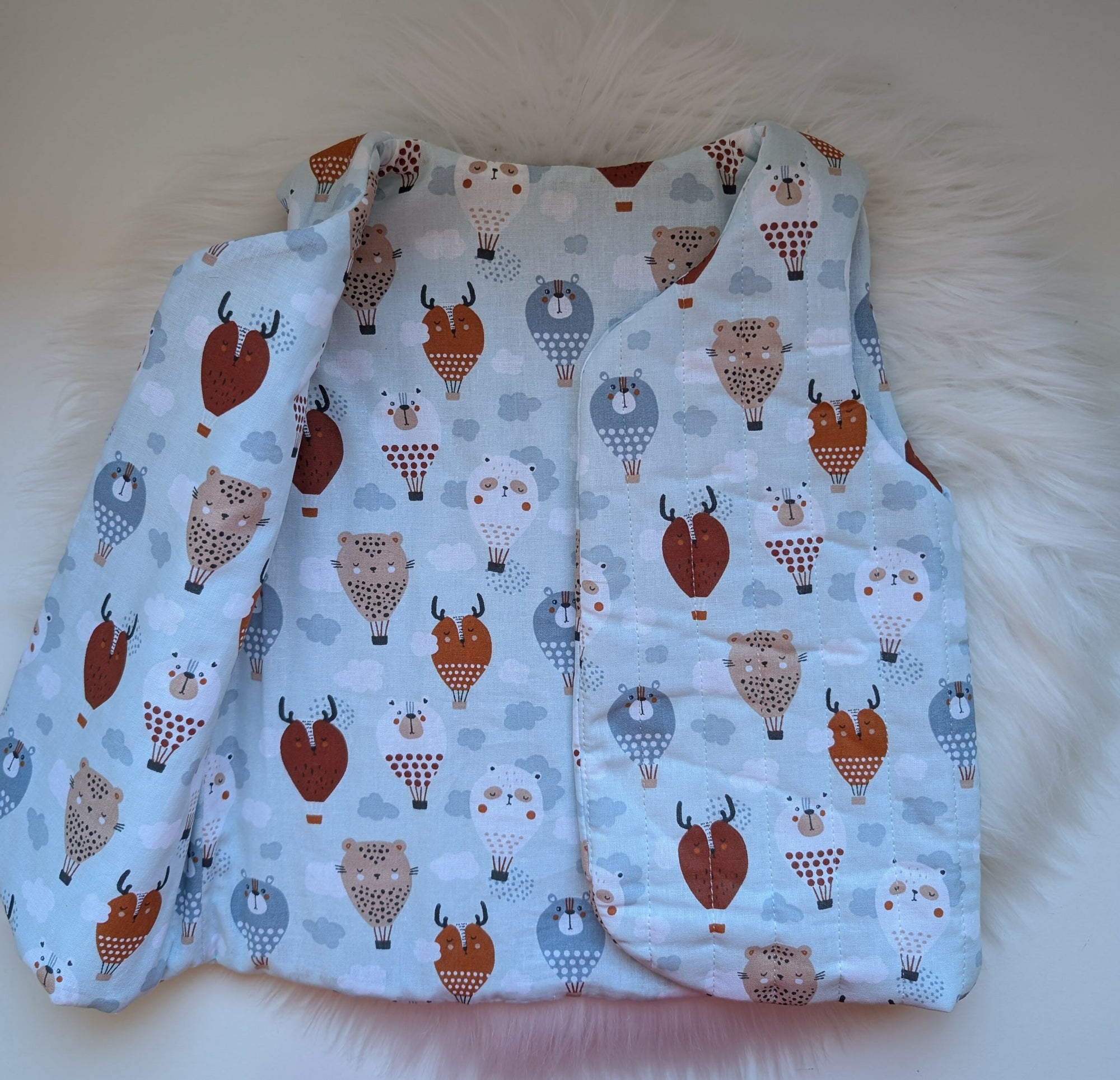 GILET DE BERGER Réversible 4 6 ANS matelassé BLEU