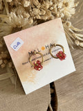 Pink glass flower CLIPS creoles