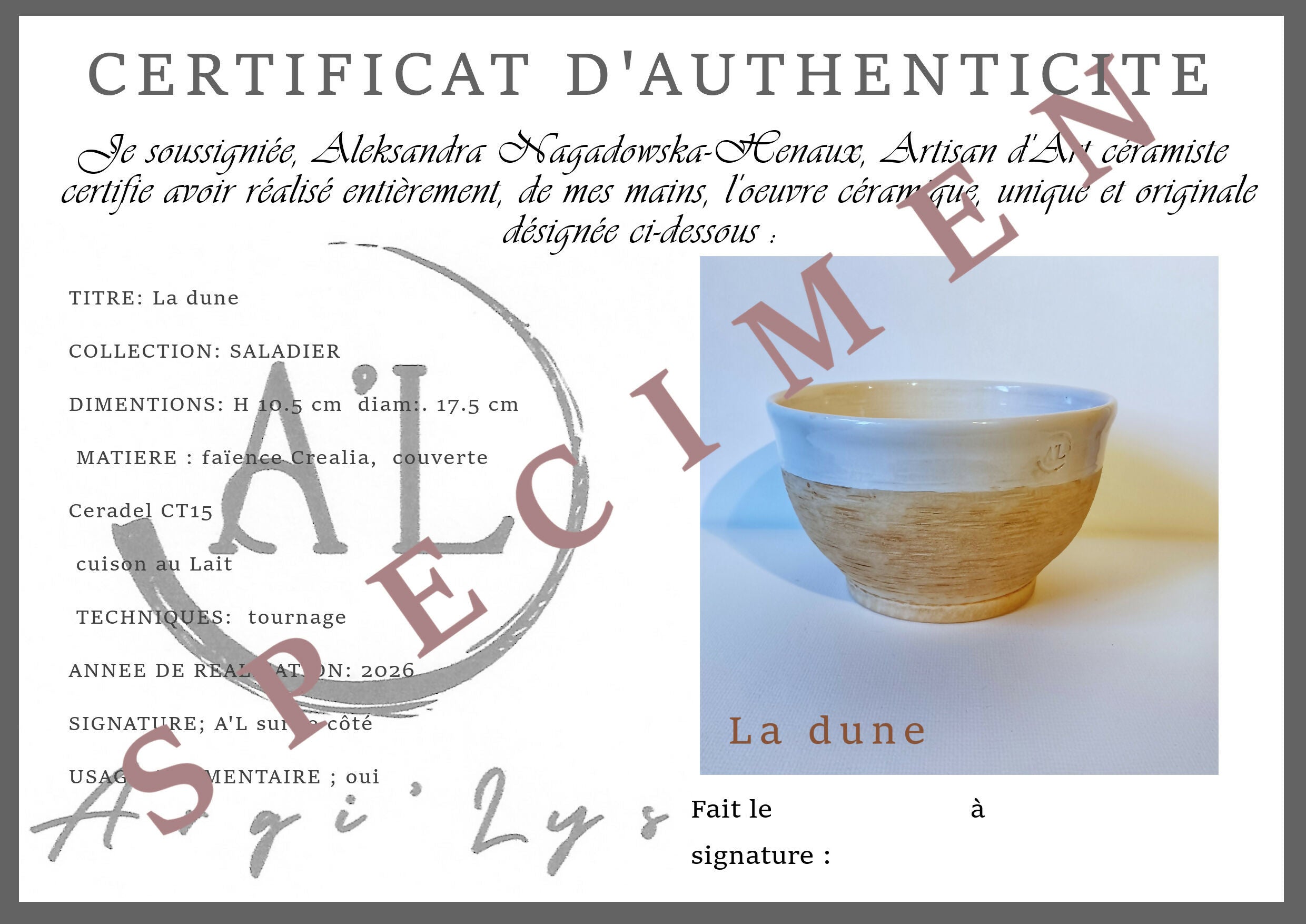 The dune, a salad bowl