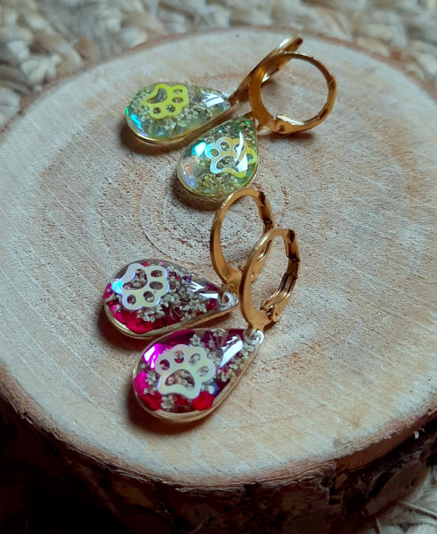 Boucles d'oreille, Fleur de carotte