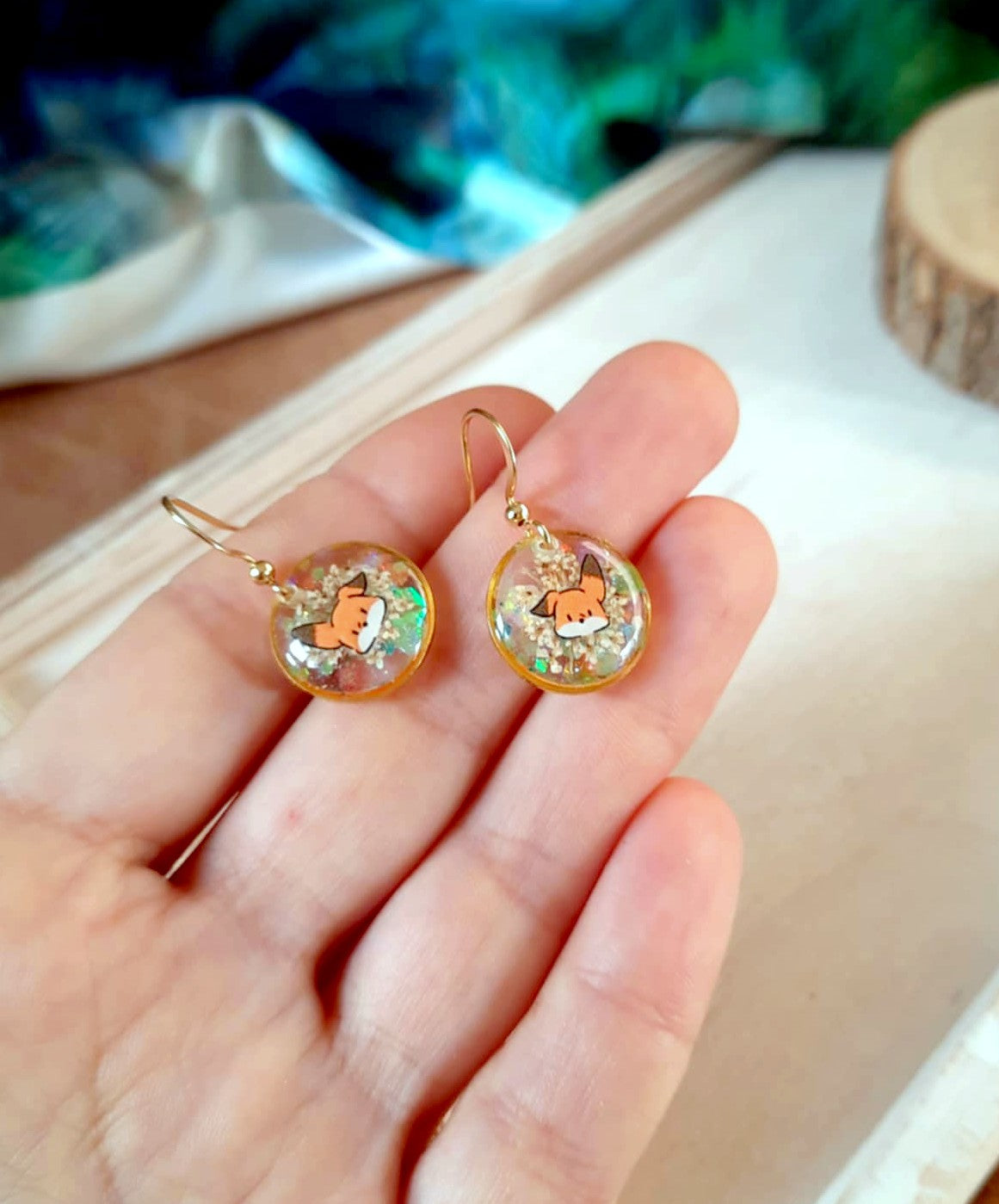 Boucles d'oreille, Fleur de carotte