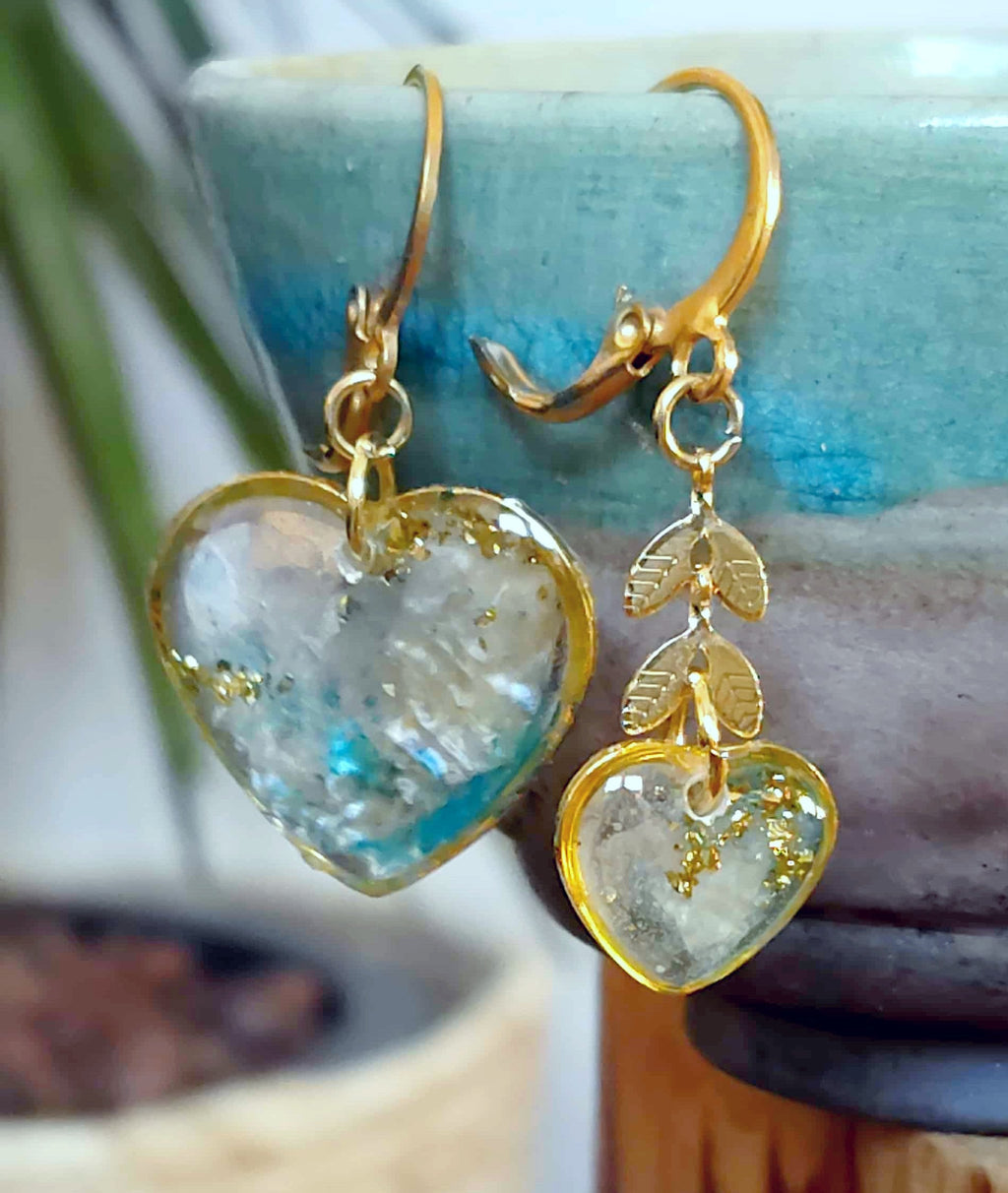 Boucles d'oreille Asymétrique Nacre