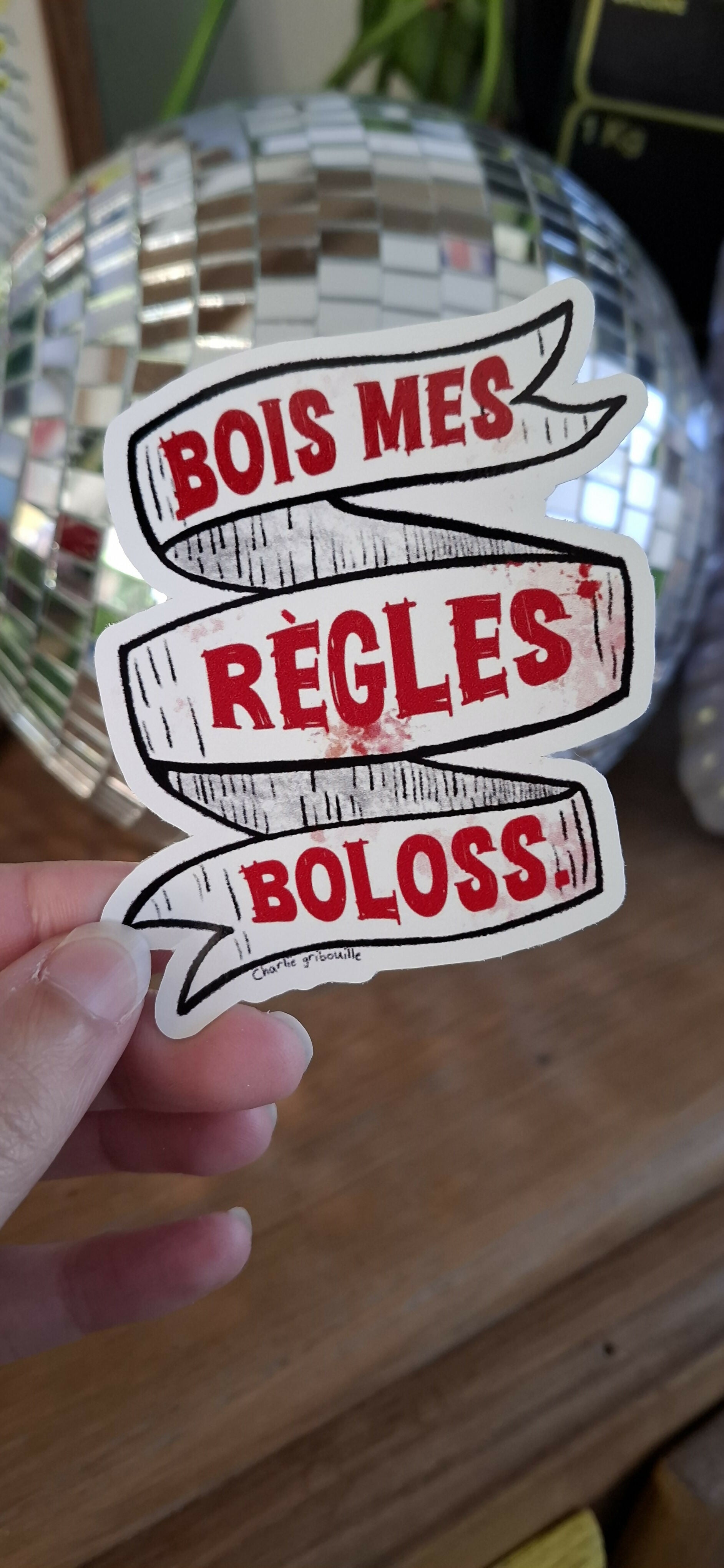Wooden period sticker
