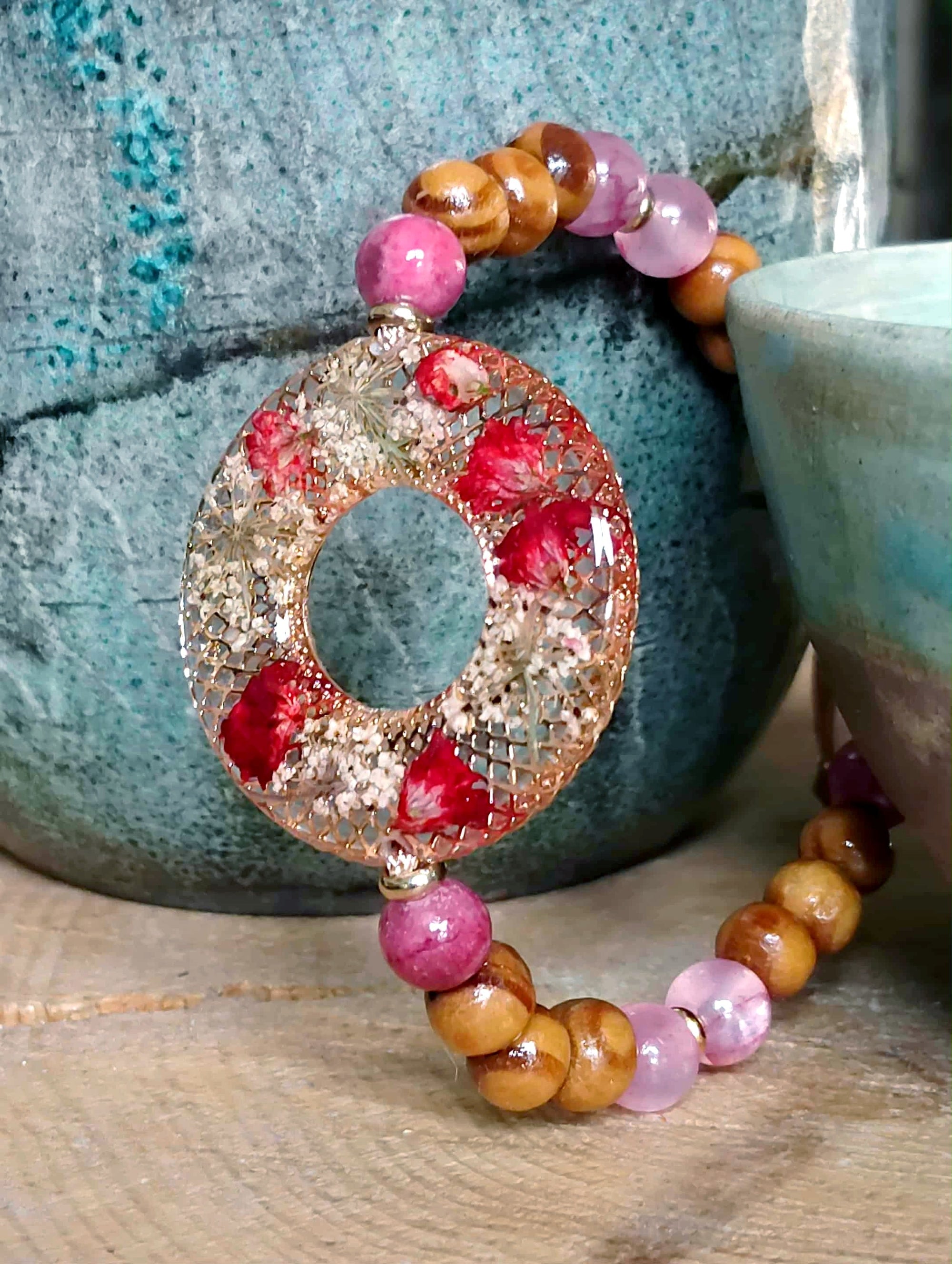 Bracelet Gypsophiles Fleur de carotte Jade