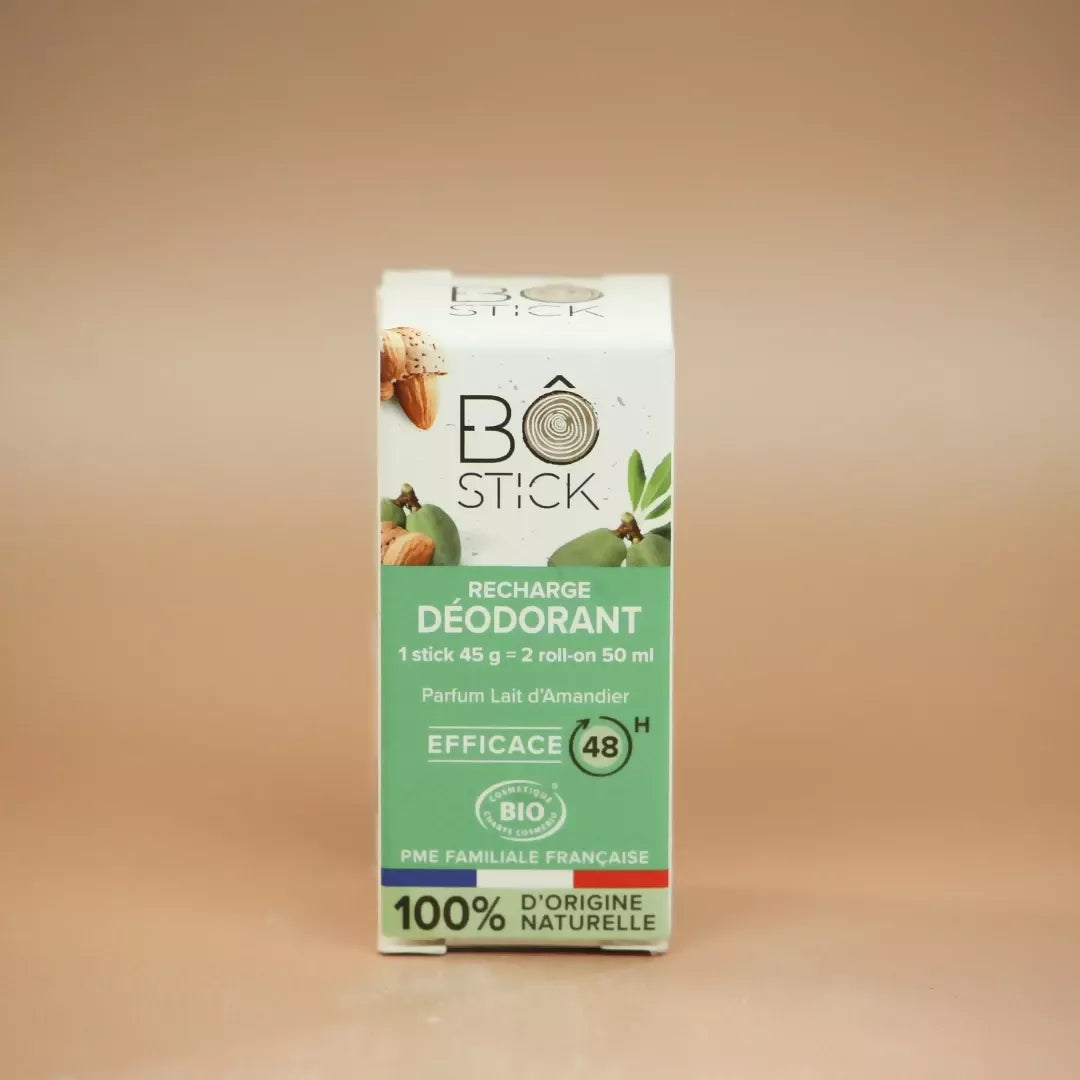 BÔ Nouvelle formule – Duo applicateur en bois et déodorant solide lait d’amandier