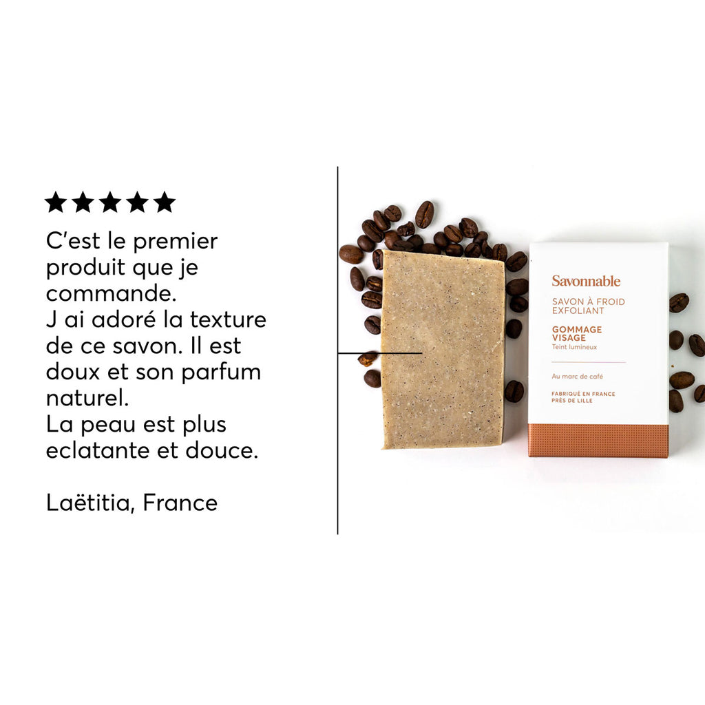 Savon solide exfoliant gommage visage