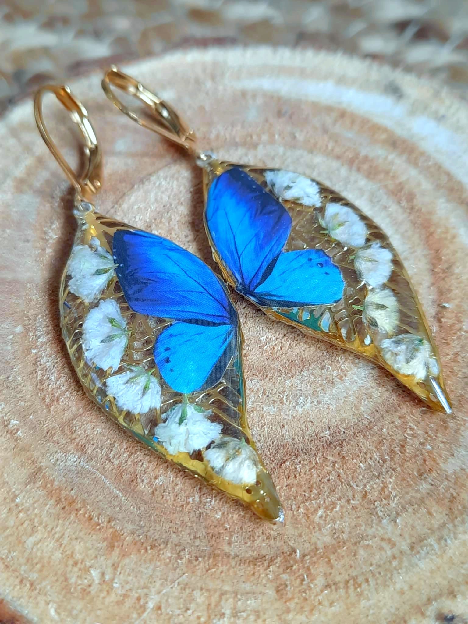Boucles d'oreille, Gypsophiles